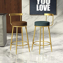 LIZCG Sgabello da Bar in Pelle PU con Base in Metallo in Acciaio Inossidabile Dorato, Altezza: 65 cm, 75 cm