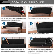 TOPOWN Copridivano Clic Clac 3 Posti,Foera per Cuscino Elastica per Divano Letto Pieghevole Senza braccioli Nero