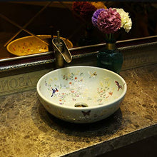 Lavabo rotondo da bagno Retro Creative Jingdezhen Ceramic Hotel Lavabo antispruzzo Lavabi (dimensioni : 30CM)