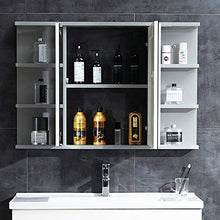 SXFYZCY Mobile Specchio da Bagno con Lampada a Specchio Mobile Specchio a Scomparsa, Mobile Specchio da Bagno con Mobile Contenitore Specchio da Bagno