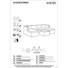 IKAYAA 7pcs Ammortizzata Patio Esterno Divano Mobili da Giardino Impostato Vimini Ottomano Divano ad Angolo Mobile Componibile in Rattan TUV Test Report
