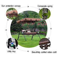 ZDYLM-Y Dondolo da Giardino con Tettuccio 2 Seduti Dell'Oscillazione Solare Canopy, Heavy Duty Metallo Amaca con Vassoio, per Terrazza