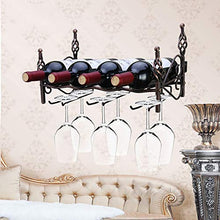 Gn shop Portabottiglie per Vino - 4 Bottiglie E 6 Coppe Smontabile Parete Scaffale per Vino