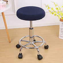 HARORU Stretch Round Seat Cover Velvet Printed Bar Stool Protector Removable for Home Kitchen Thick Stool Slipcover
