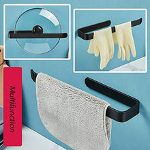 JKMQA Adesivo Forte Portasciugamani da Parete 33/53 cm,Appendi Asciugamani Bagno,Colla Brevettata + Autoadesivo,Alluminio,Finitura Opaca,Nero