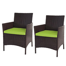 Mendler Serie Halden per l'esterno Set 2X poltrone 60x59x83cm polyrattan Marrone con Cuscino Verde