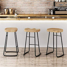 YS Sedia Legno e Ferro Rustico Grandi Mobili Retro Cucina Backless Counter con Sella Sedile Gambe Sgabello da Bar,65 cm,65 cm