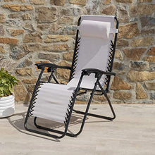 Sdraio da Giardino Sdraio Pieghevole Sedia Sdraio Zero Gravity Bianco 165x65x113 cm