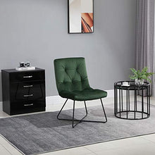 homcom Sedia per Soggiorno, Cucina o Sala da Pranzo Moderna e Imbottita in Metallo Nero e Tessuto Verde 55x75x90cm