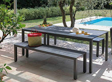 PANCHINA DINA GRIGIA IN ALLUMINIO 170CM ARREDO GIARDINO ESTERNO BAR