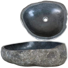 Estink Lavabo da appoggio in pietra naturale, 46-52 cm