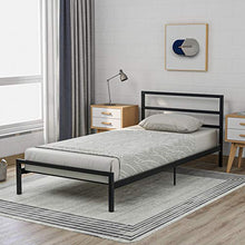 Belupai - Struttura letto in metallo, con rete a doghe, per camera dei bambini, 90 x 200 cm, colore: Nero