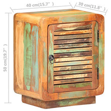FAMIROSA Comodino 40x30x50 cm in Legno Massello di Recupero-0463
