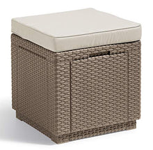 Allibert Cube w/Cushion Sgabello, Cappuccino/Sabbia (Imbottitura in Policotone)