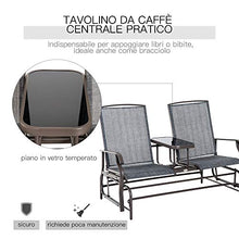 Outsunny – Dondolo da Giardino a Due Posti con Tavolino 81 × 147 × 100cm