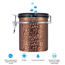 Camidy - Contenitore ermetico per chicchi di caffè, in acciaio INOX, 1,5 l