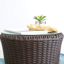 DNNAL Set di mobili Portico per Patio, Tavoli e sedie all'aperto Balcone Patio Tempo Libero Sedia in Vimini Giardino Terrazza Piccola Combinazione tavolino da caffè,Nero