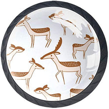 Brown Deer Pattern Animal Pomelli per Porta Set di 4 Pomelli per Mobili Manopole per Cassetti Cucina Armadio Vetro