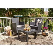 Keter Salvador Balcony Set, Set Mobili da Esterno 2 Poltrone e Tavolino Grafite