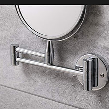 Weichuang, specchio da trucco da 17 cm, con ingrandimento 3x, girevole a 360 gradi, allungabile e specchio cosmetico per bagno