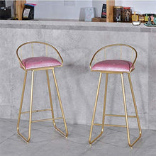 FLYTYSD Moderno Bar Sgabelli con I Piedini di Metallo Oro, Bar Moderno Altezza Sedia di Velluto Imbottito Sedile Imbottito, Bar Bistro Cucina Dining Chair Sgabelli,75cm