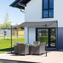 Outsunny Gazebo Pergola 3x3m da Esterno, Giardino o Terrazzo con Tenda Impermeabile Grigia