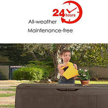 CRZJ Box da 73 galloni Medio - Contenitore di stoccaggio Interno/Esterno in Resina Leggera, Box da Giardino per Attrezzi da Giardino