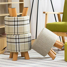 N / A Sgabello Corto, Sgabello in Legno, Sgabello in Tessuto, Forte capacità di carico, Morbido e Confortevole, Facile da Pulire, Resistente e Durevole