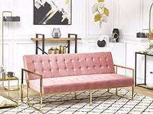 Beliani Divano 3 Posti Colore Rosa Opaco in Velluto Stile Modern Retro Marstal