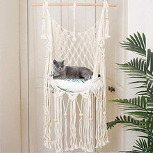 CNMYDZ Amaca Gatti, Confortevoli sedie impiccanti robuste, Sedia Beige Hammock, Corda appesa in Cotone