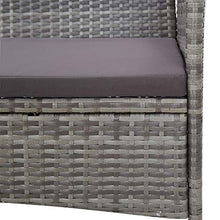 Tidyard Set Divani da Giardino in Polyrattan, Set di Mobili da Giardino, Set Divano Esterno con Cuscini Grigio 4 pz
