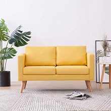 vidaXL Divano a 2 Posti Elegante Comodo Sofa Doppio per Casa per Ufficio Poltrona da Due Persone Arredo per Salotto Arredamento in Tessuto Giallo