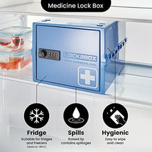 Lockabox One™ | Contenitore con serratura compatto e igienico per alimenti, medicinali e sicurezza della casa (Medi Blue)