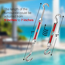 316 Marine Grade Shade Sail Hardware Kit per Rettangolo e Piazza Sun Shade Sail Installazione, 24 PZ (Argento) #29560