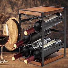 eletecpro - Scaffale da vino in legno rustico indipendente, per 6 bottiglie