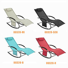 SoBuy OGS28-MI, Poltrona Dondolo, Sdraio Relax, Sedia a Sdraio, con Taschina, Beige