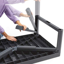 Keter 232300 Effetto Vimini Allibert Lyon/Tavolino da Pranzo 2 in 1, Colore: Nero/Grafite