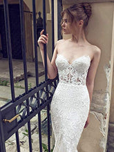 FTFTO Accessori per la casa Abiti Eleganti e semplici Abito Sexy a Coda di Pesce Abito Romantico in Pizzo con Apertura sul Retro Abiti Senza Maniche Abito da Sposa 6