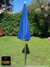 GLOBOLANDIA SRL 89503new - Ombrellone Parasole con Sacca da Spiaggia in Alluminio da 220 cm con Snodo per la Reclinazione Colore Blu, per Spiaggia, Giardino e Balcone