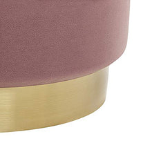 Set di 2 Pouf Contenitore con Rivestimento in Poliestere Rosa Base Dorata Garland