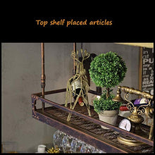 DJSMjbj - Scaffale galleggiante da parete, porta bicchiere da vino, altezza regolabile, bottiglia di vino rustica, da soffitto, Marrone, 120×35cm