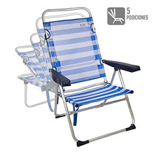 Aktive 53956 - Sedia Pieghevole Multiposizione Alluminio Beach 50x64x100 cm - Blu