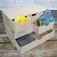 Creative Deco Mini Cassettiera in Legno | 6 Cassetti | 42 x 20 x 28.5 cm (+/- 1 cm) | Scatola Armadio di Stoccaggio | Compensato Non Verniciato | Perfetto per Conservare. Decoupage e Decorazioni