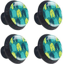 Modello Pavone Verde Blu Pomelli per Porta Set di 4 Pomelli per Mobili Manopole per Cassetti Cucina Armadio Vetro