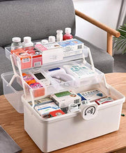 Contenitore per medicine di pronto soccorso, contenitore per pillole di droga, contenitore portatile per medicine (blu, 29 x 16 x 15,7 cm)