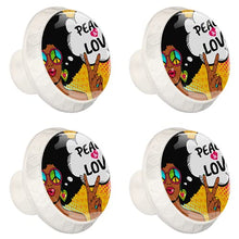 Maniglie per cassetti Manopole per cassetti Manopole rotonde Confezione da 4 per armadietto, cassetti, cassettiere, cassettiere ecc. pace e amore