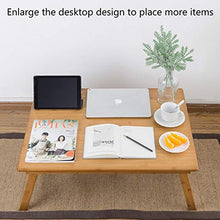 Scrivania per Computer con Letto Queen-Size Tavolino Pieghevole Scrivania per Laptop Vassoio da Letto Pieghevole per Servizio Colazione 100% bambù (Color : Wood Color, Size : 70 * 35 * 31cm)
