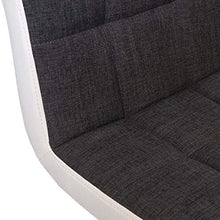 Mendler Set 2X sgabelli Lounge HWC-G87 Ecopelle Tessuto Base cromata Grigio Scuro Bianco