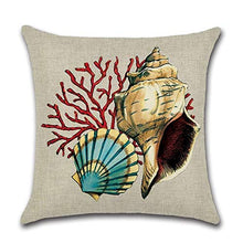 GSYYSZD Fodera per Cuscino, 4 Pezzi di Federa Decorativa Vita Nautica 45 cm x 45 cm Cotone Lino Decorazione della casa Durevole,03