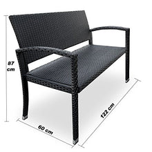 Deuba Panchina da Giardino in polyrattan 2 posti Resistente ai Raggi UV Panca da Esterno panche Balcone terrazza Parco
